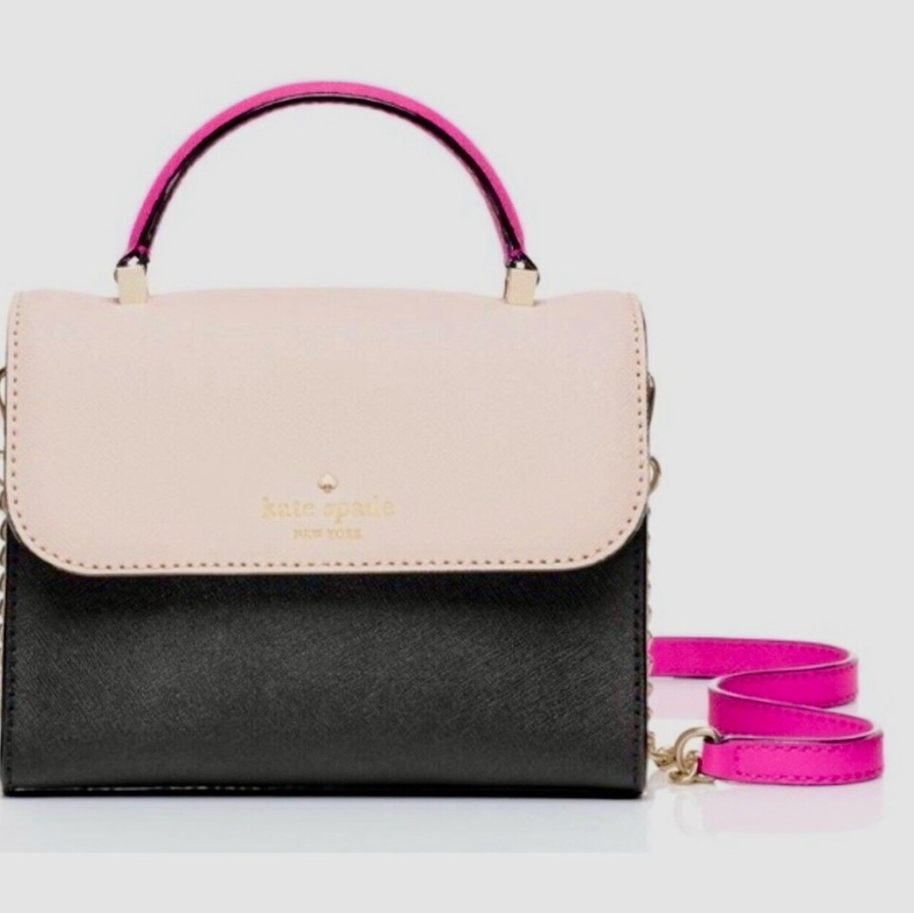 Kate Spade cedar street mini nora bag in black, cream and pink